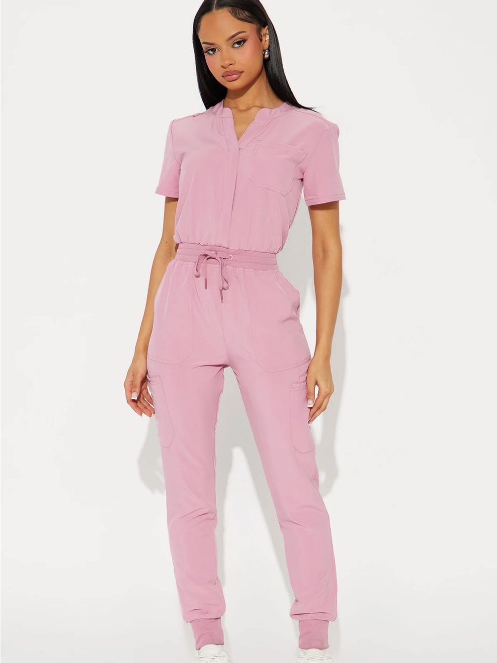 Mauve Short Sleeve Scrub Uniform Jogger Jumpsuit NEW 🏷️